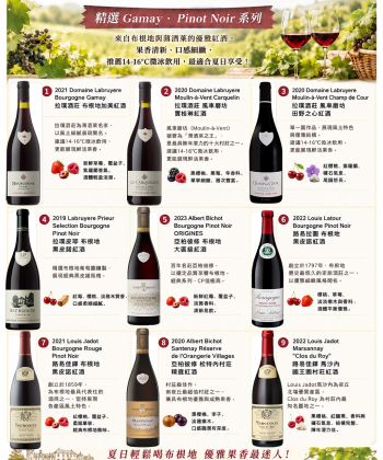 🍷 夏日輕鬆喝布根地｜精選 Gamay、Pinot Noir 系列